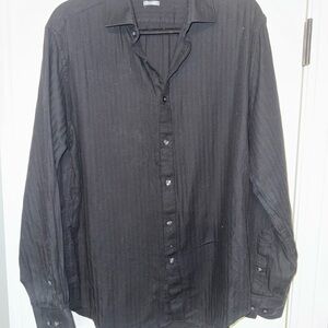 Michael Kors Black Casual Button Down Slim Fit Shirt